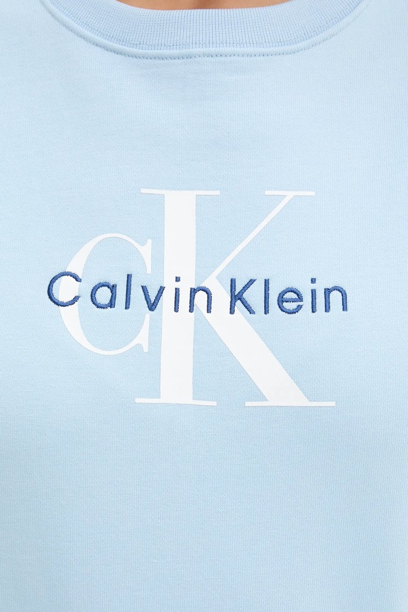 Calvin Klein Jeans hanorac feminin cu bumbac LV047B234G albastru
