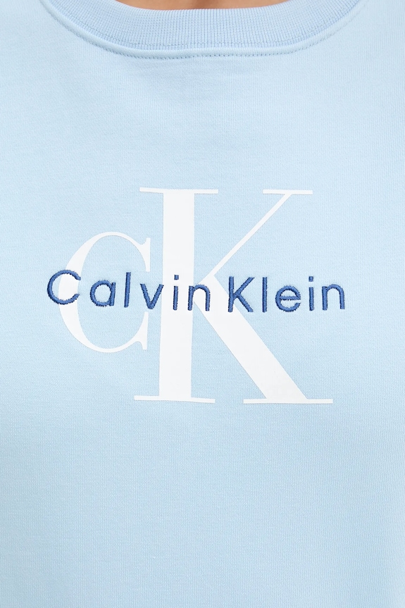 Calvin Klein Jeans hanorac feminin cu bumbac LV047B234G albastru