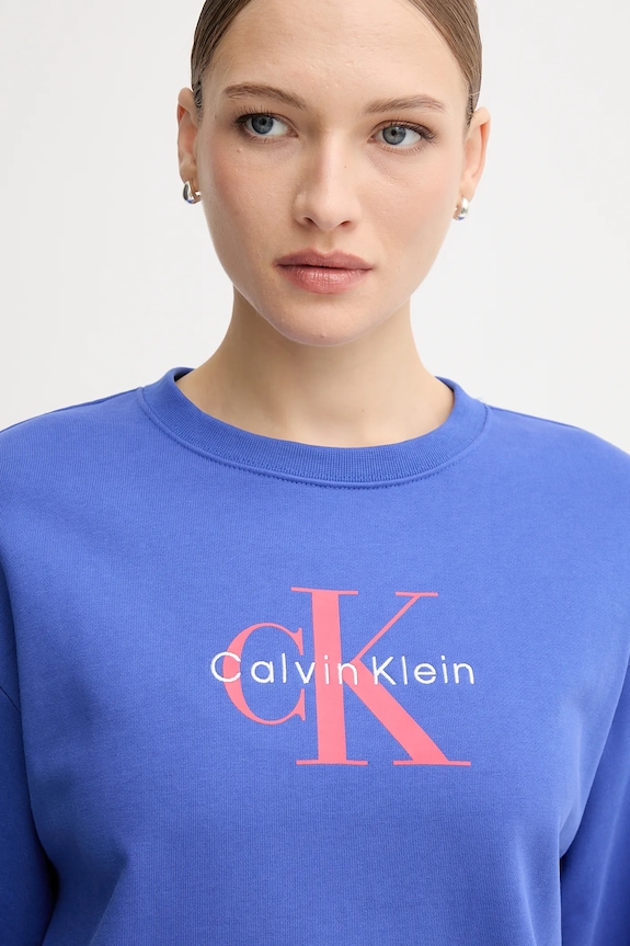 Calvin Klein Jeans bluza damska z bawełną niebieski LV047B234G