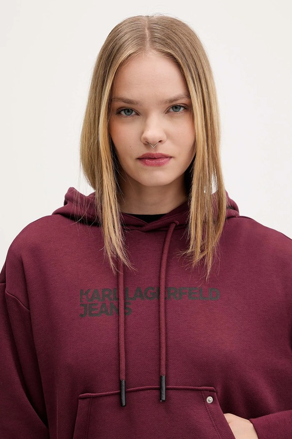 Mikina Karl Lagerfeld Jeans burgundské A2W20053