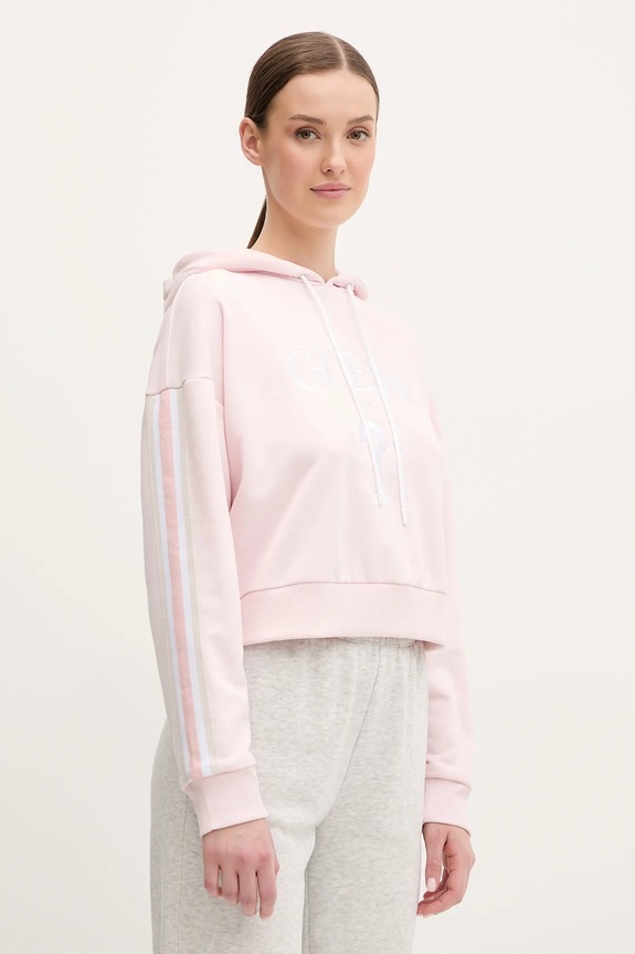 Guess bluza YARROW imprimeu roz V5GQ17.KCRT1
