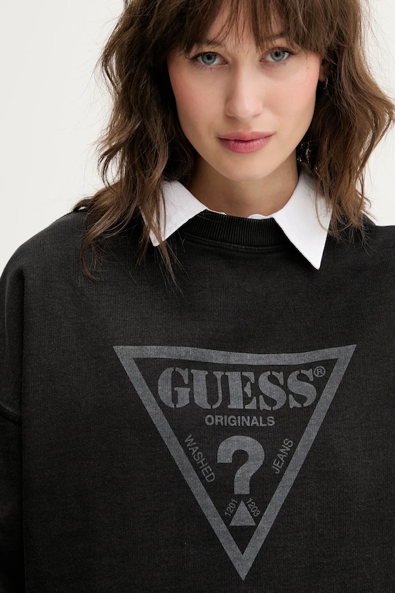 Guess Originals pamut melegítőfelső fekete W5GQ03.K68I4