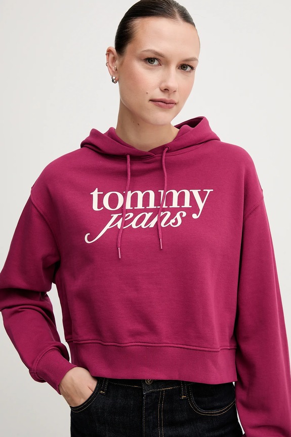 Ruházat Tommy Jeans pamut melegítőfelső DW0DW20306 rózsaszín