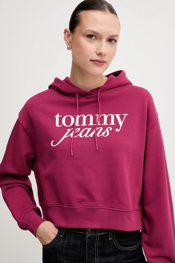 Ruházat Tommy Jeans pamut melegítőfelső DW0DW20306 rózsaszín