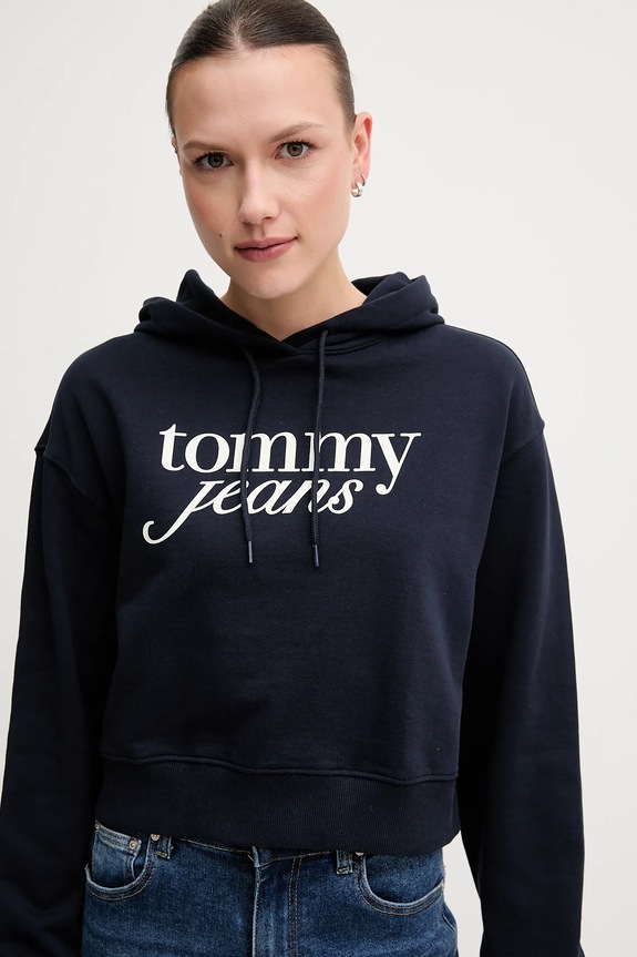 Odzież Tommy Jeans bluza bawełniana DW0DW20306 granatowy