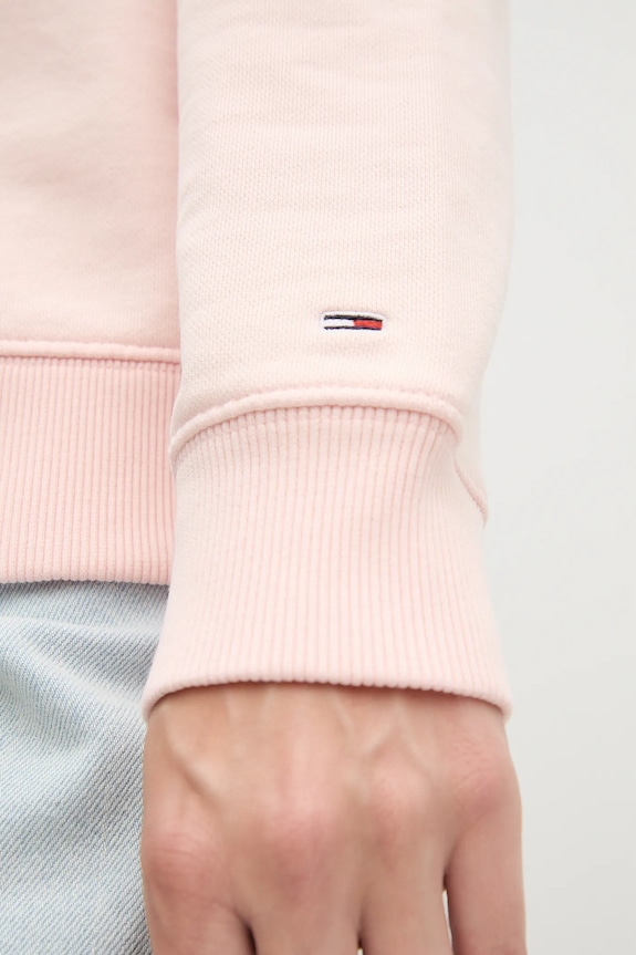 Pamučna dukserica Tommy Jeans roza DW0DW20637