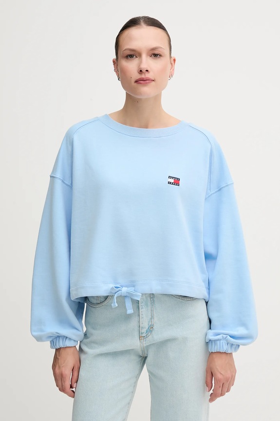 Tommy Jeans pamut melegítőfelső pamut kék DW0DW21344