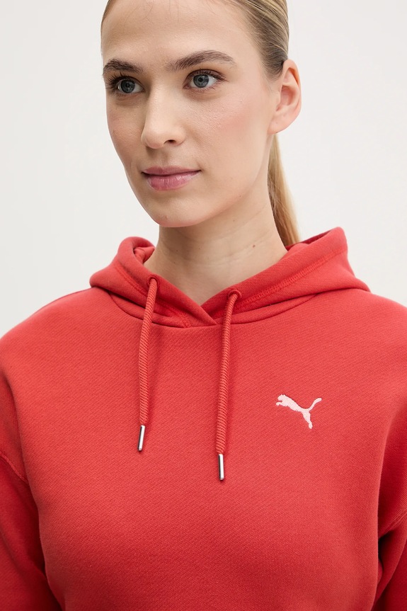 Puma felpa in cotone rosso 629778
