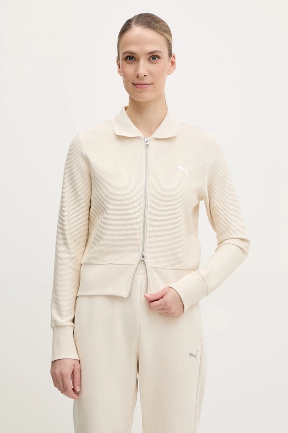 Puma bluza bawełniana bawełna beżowy 629781