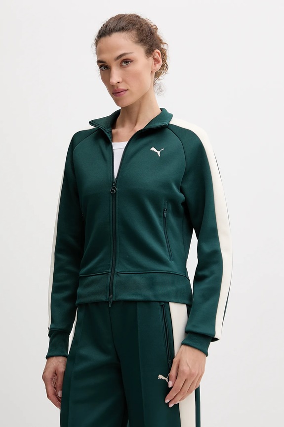Puma hanorac cu fermoar de damă Always on cu modele verde 629796