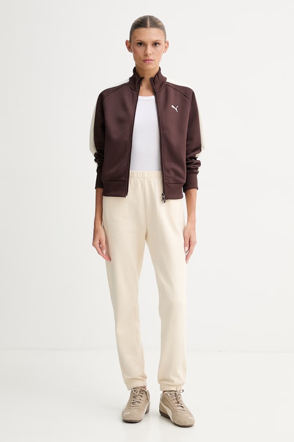 Puma mikina na zips dámska Always on 629796 hnedá SS26