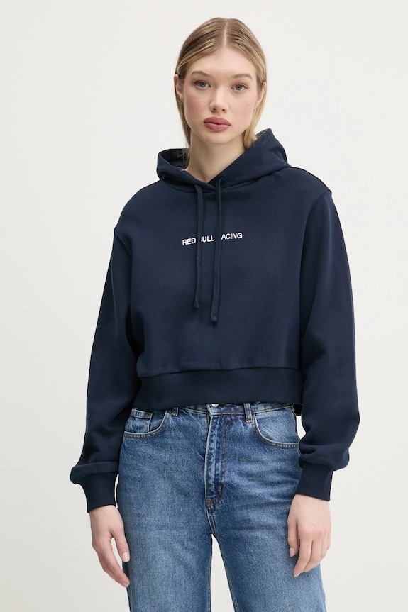 Red Bull Racing x Pepe Jeans bluza CROPPED LOGO HOODY imprimeu bleumarin RL580008