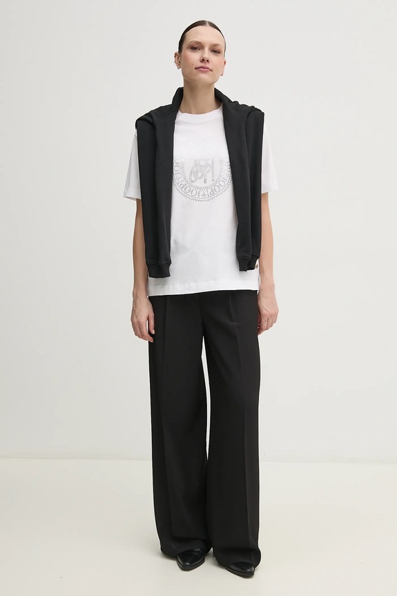 Βαμβακερή μπλούζα Joop! 30046176 μαύρο SS26