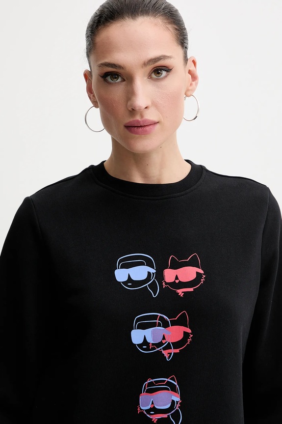 Bavlnená mikina Karl Lagerfeld čierna A2W20076