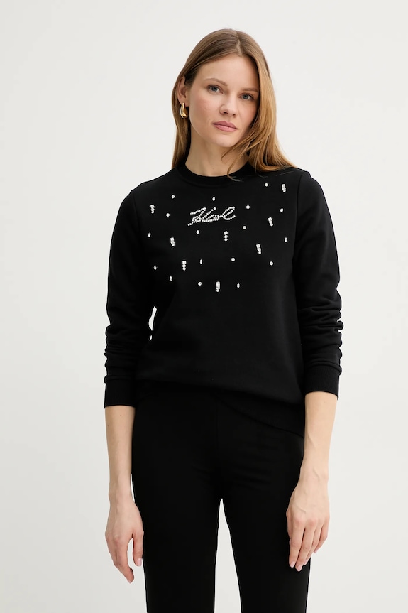 Karl Lagerfeld pamut melegítőfelső pamut fekete A2W20077