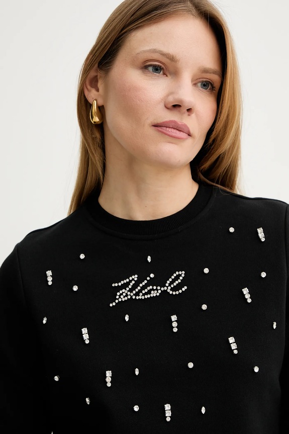 Karl Lagerfeld pamut melegítőfelső fekete A2W20077