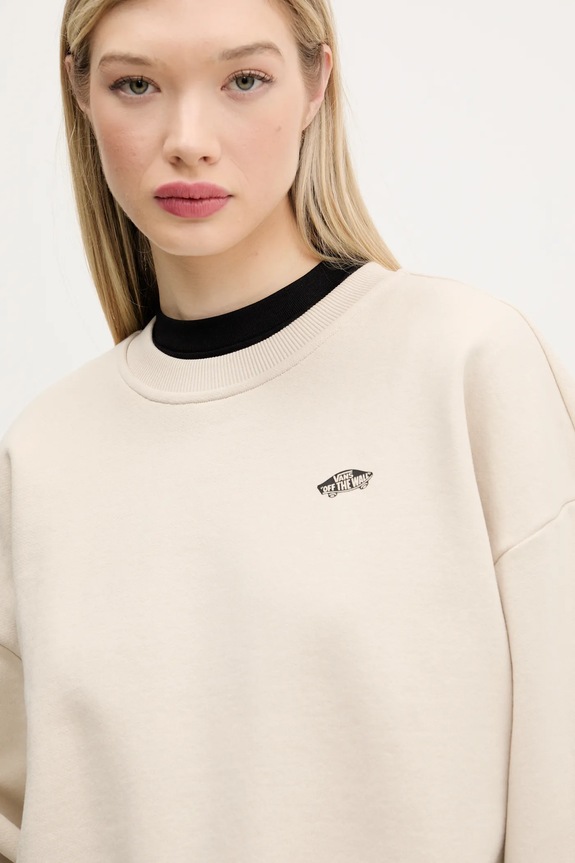 Bavlnená mikina Vans béžová VN000P5X2N11