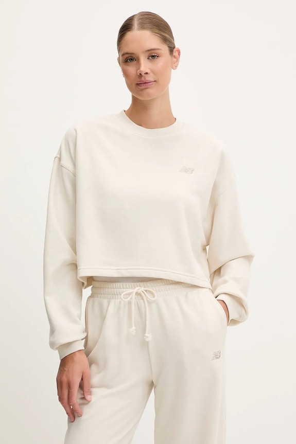 Mikina New Balance bez kapucne béžová WT51514LIN