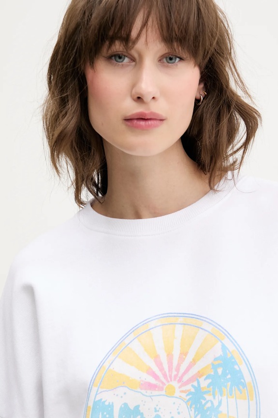 Pamučna dukserica Guess Jeans bijela W5GQ16.K68I4