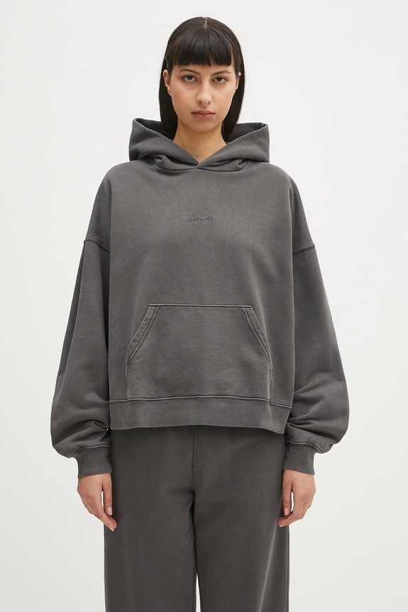 Carhartt WIP cotton sweatshirt Hooded Benton Sweat cotton gray I034512.89GD