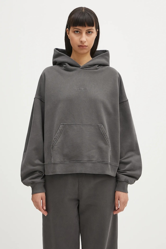 Carhartt WIP cotton sweatshirt Hooded Benton Sweat cotton gray I034512.89GD