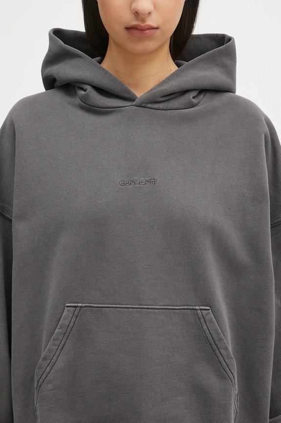 Carhartt WIP cotton sweatshirt Hooded Benton Sweat gray I034512.89GD