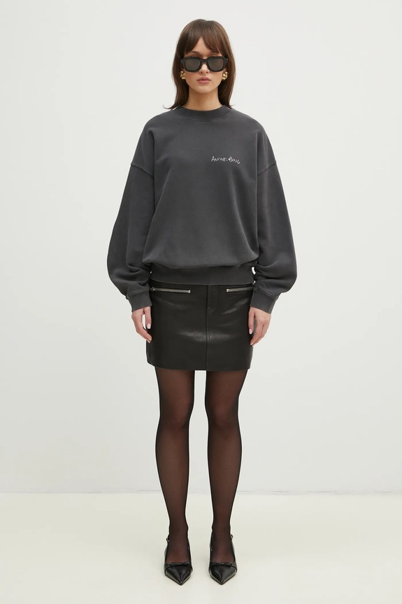 Anine Bing bluza bawełniana Jaci Sweatshirt Lyrics A.08.10904 szary