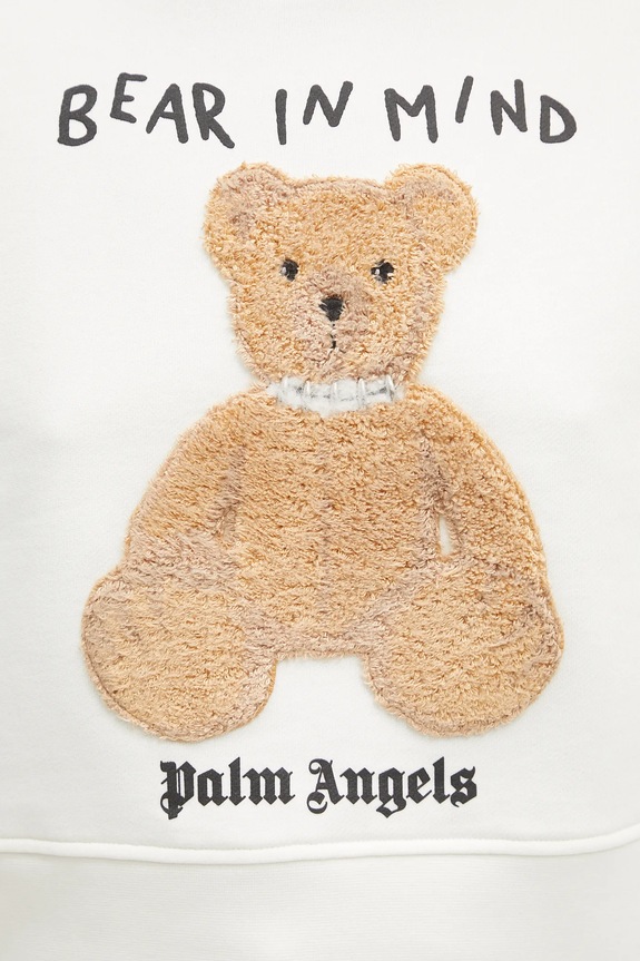 Palm Angels cotton sweatshirt Bear In Mind Crew white PWBA016S25FLE0030360