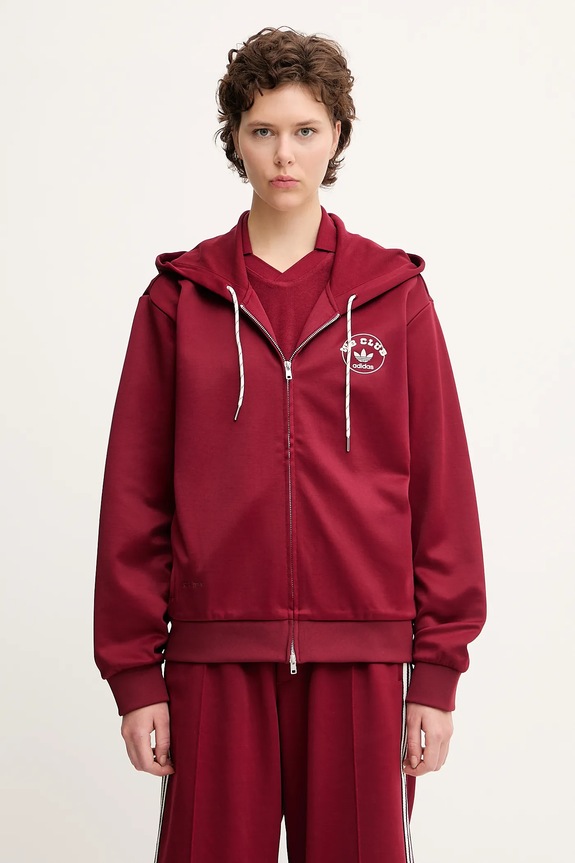 Mikina adidas Originals x Wales Bonner Track Track hladký červená JM8298