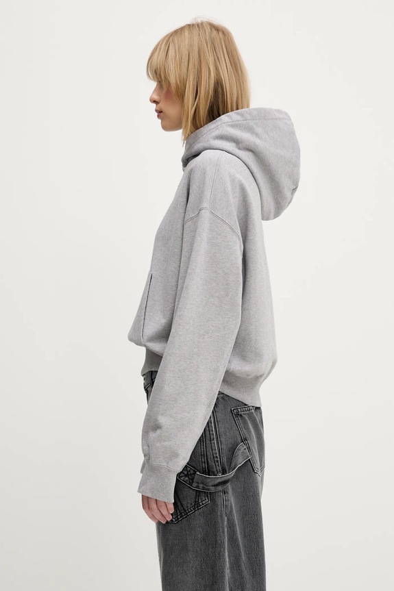 JW Anderson bluza bawełniana Anchor Embroidery Cropped JW0216.PG1719.907 szary AW25