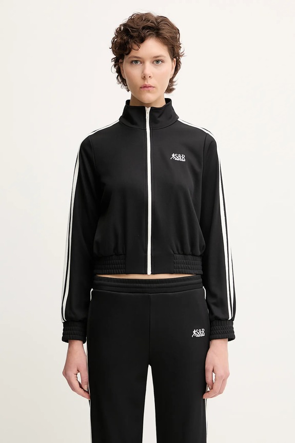 Sporty & Rich felpa Sr Runner Elio Track applique nero JA059622139BA01
