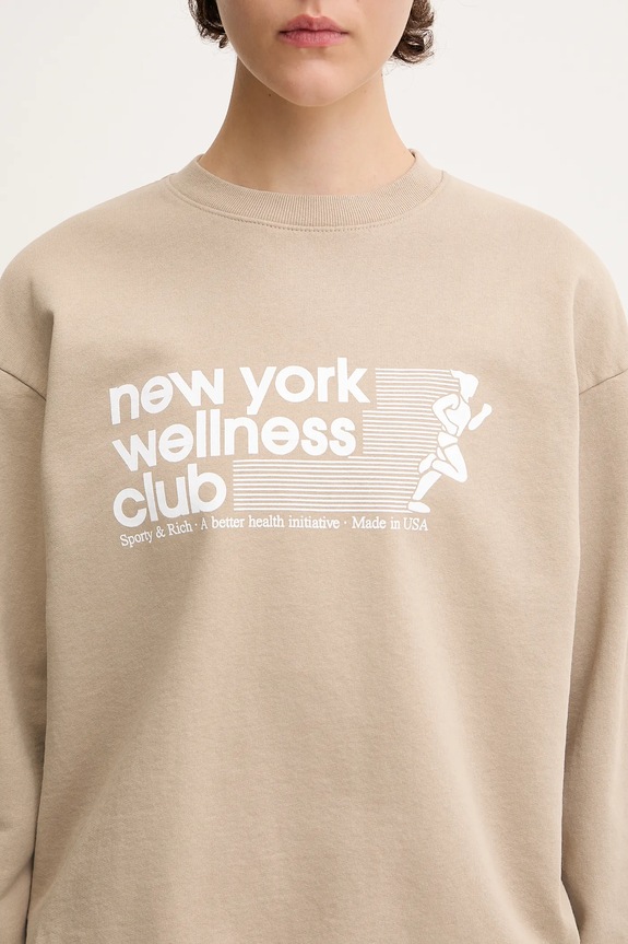 Sporty & Rich felpa in cotone Usa Wellness Club beige ST071622128GY15