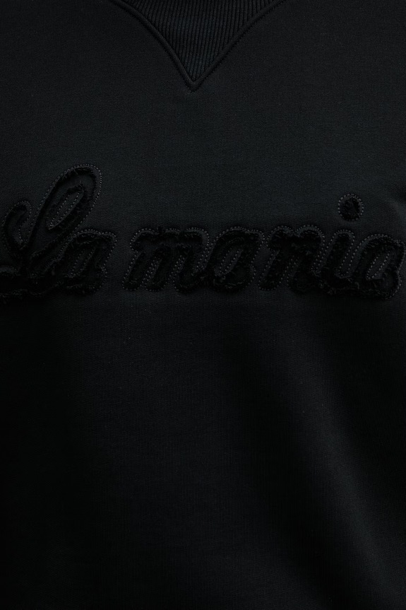 La Mania hanorac oversized pentru femei, cu bumbac BRODIE negru