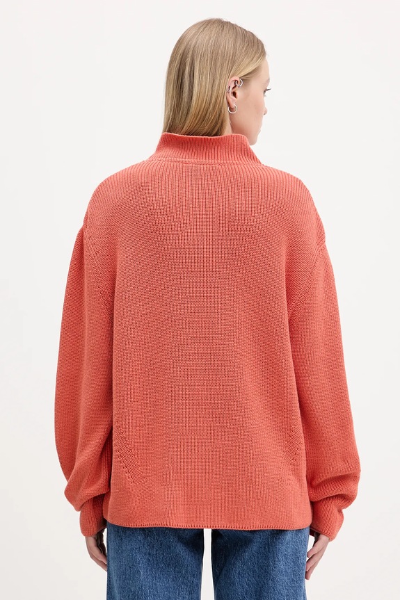 Ρούχα Βαμβακερό πουλόβερ Tommy Jeans DW0DW21676 πορτοκαλί