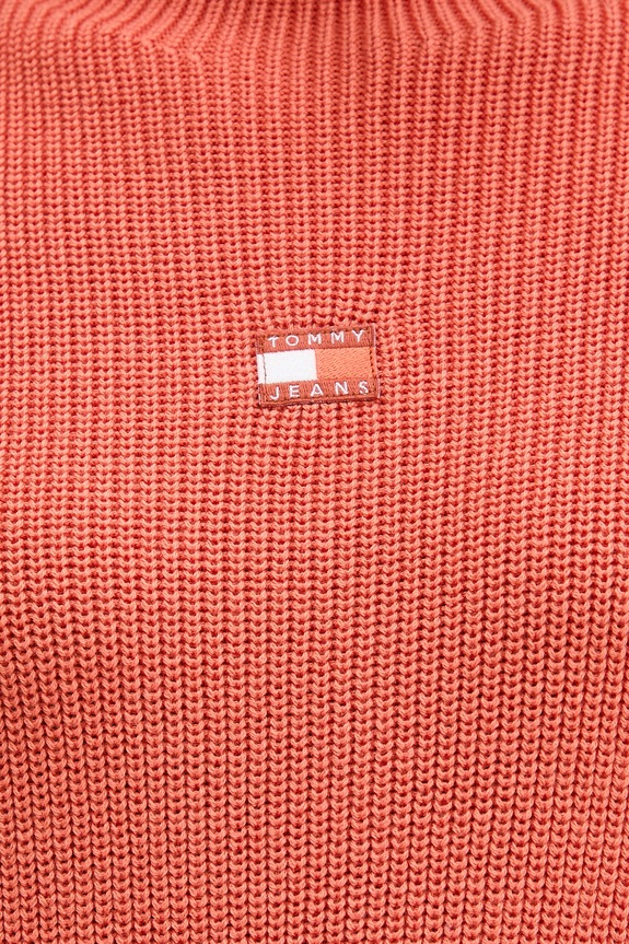 Βαμβακερό πουλόβερ Tommy Jeans DW0DW21676 πορτοκαλί