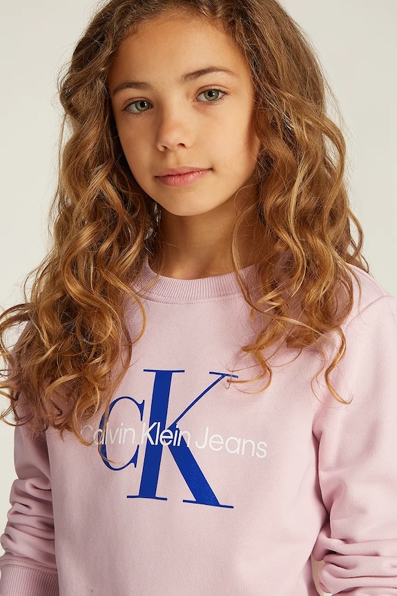 Dětská bavlněná mikina Calvin Klein Jeans 0 IU0IU00675.G.PPYA růžová