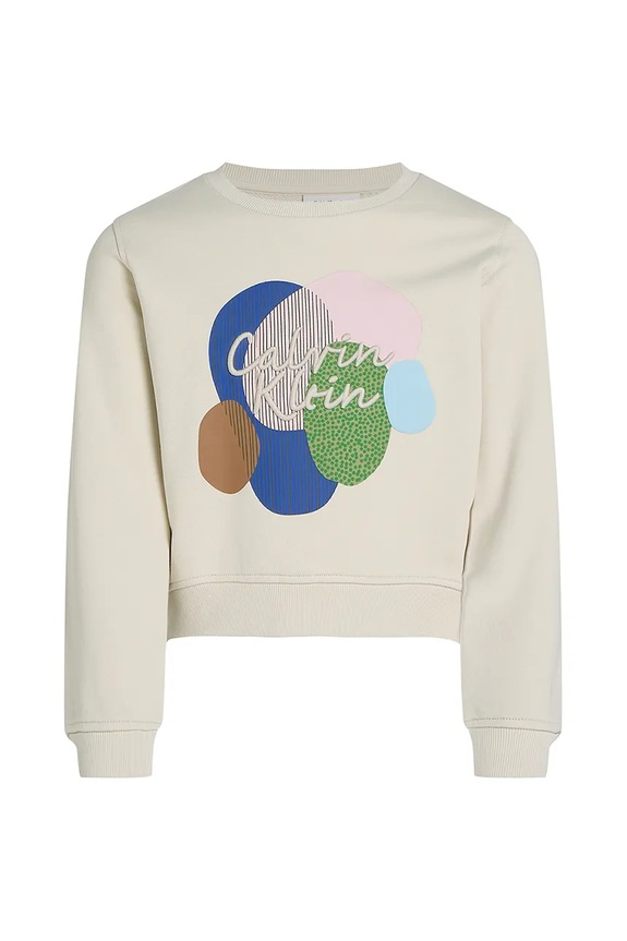 Παιδική μπλούζα Calvin Klein Jeans IG0IG02756.128.176.PPYA μπεζ SS25