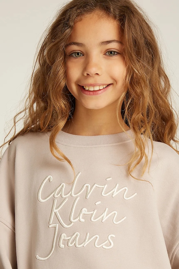 Calvin Klein Jeans bluza dziecięca IG0IG02760.PPYA beżowy
