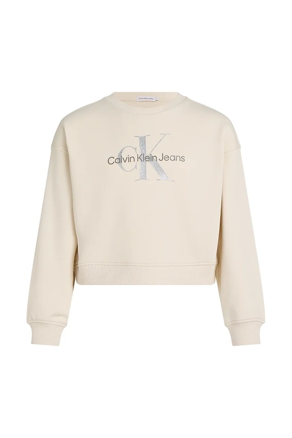 Calvin Klein Jeans hanorac de bumbac pentru copii IG0IG02823.128.176.PPYA bej SS25