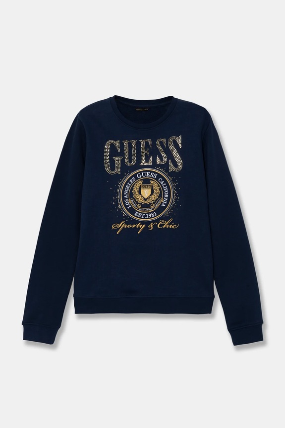 Guess hanorac de bumbac pentru copii imprimeu bleumarin J5RQ05.KAD74.PPYA