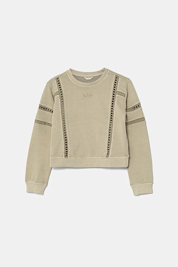 Guess bluza bawełniana dziecięca aplikacja zielony J5RQ08.KAD74.PPYA