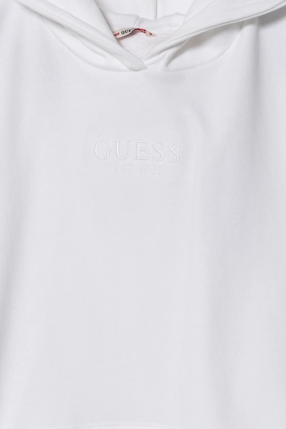 Fete Guess hanorac de bumbac pentru copii J5RQ09.KAD74.PPYA alb