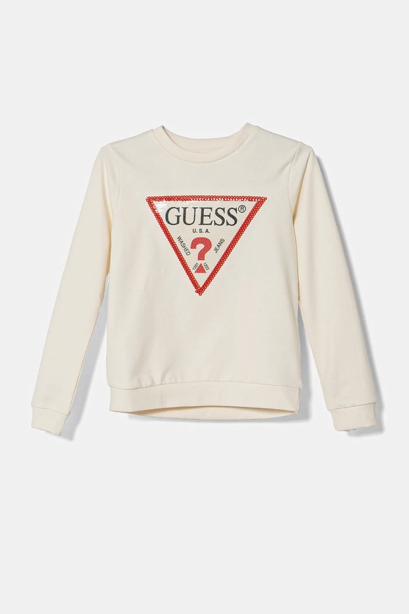 Guess bluza bawełniana dziecięca aplikacja beżowy K4YQ10.KA6R4.PPYA