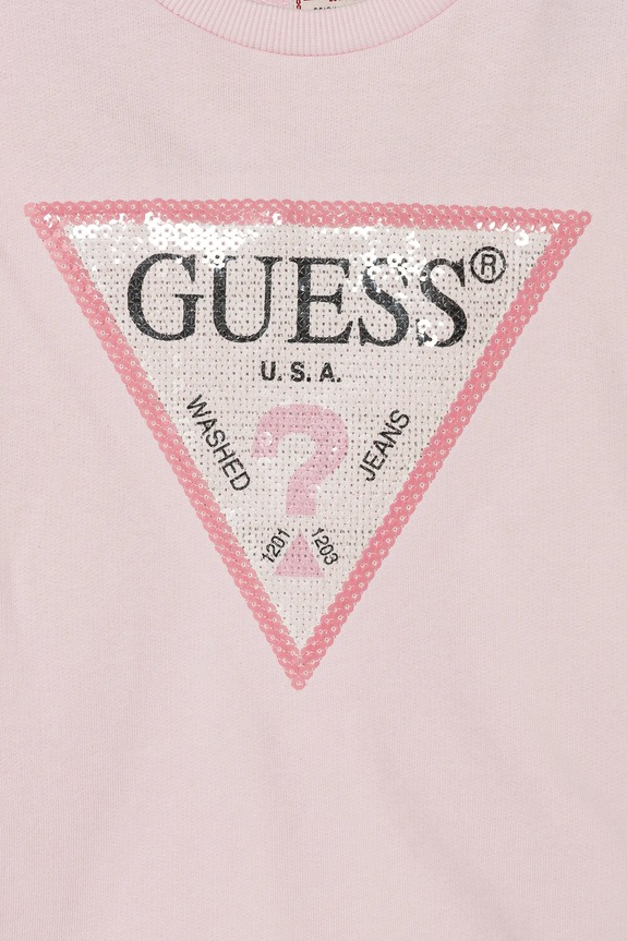 DÍVKA Dětská bavlněná mikina Guess K4YQ10.KA6R4.PPYA růžová
