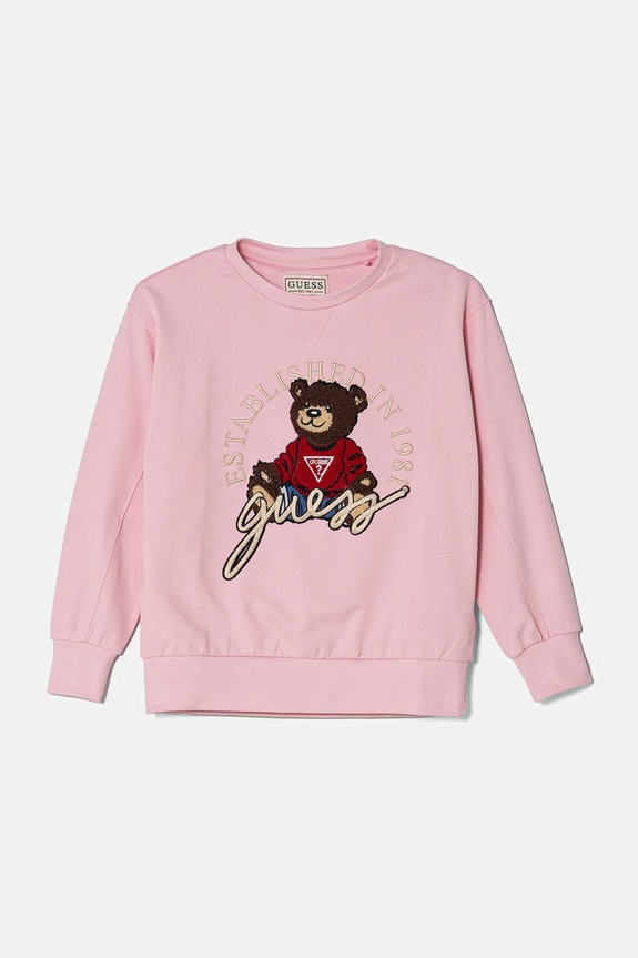 Dječja pamučna dukserica Guess pamuk roza H5RJ01.KAD74.G.PPYA
