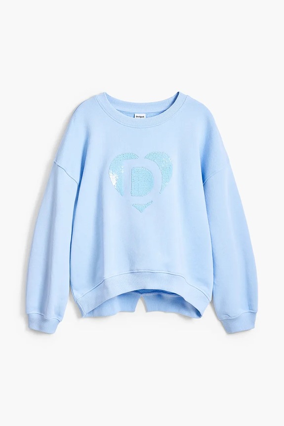Otroški bombažen pulover Desigual 25SGSK05 modra SS25