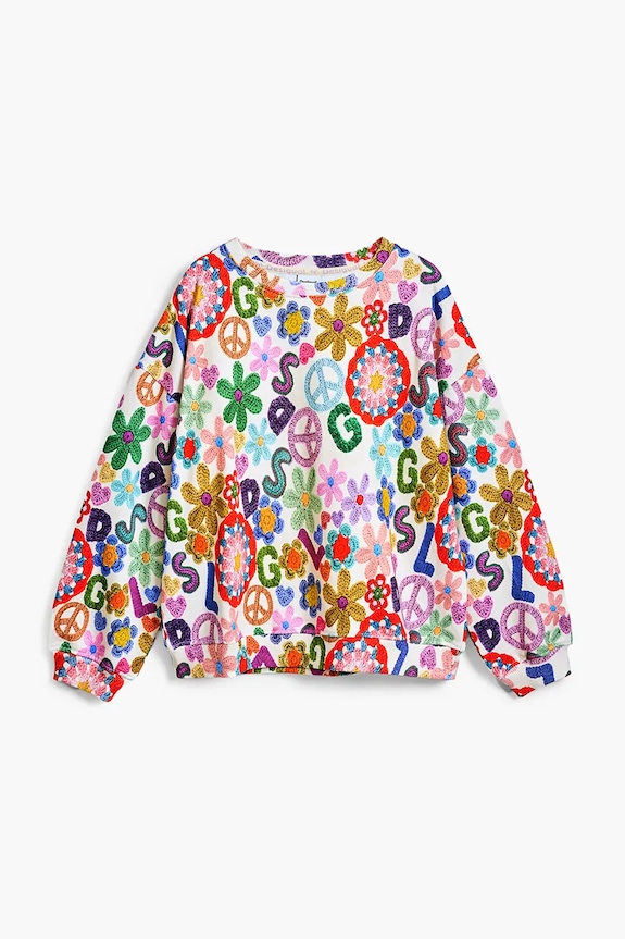 Otroški bombažen pulover Desigual 25SGSK07 pisana SS25