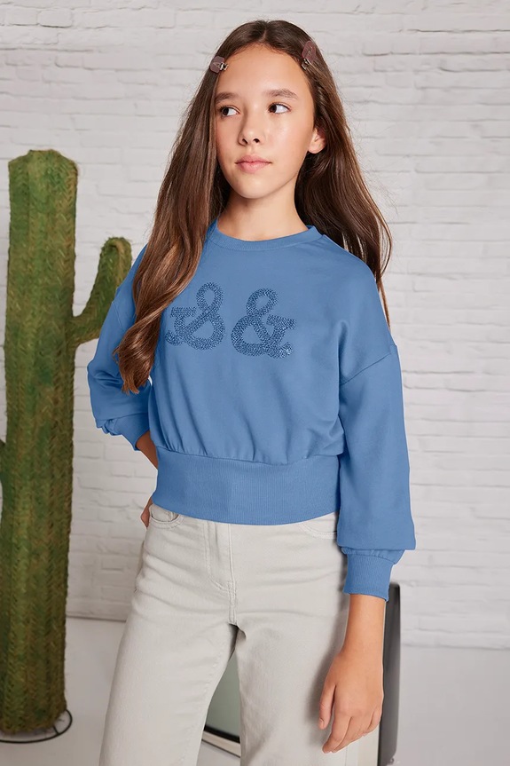 Dječja dukserica Mayoral s elastinom plava 6401.8B.Junior.PPYA