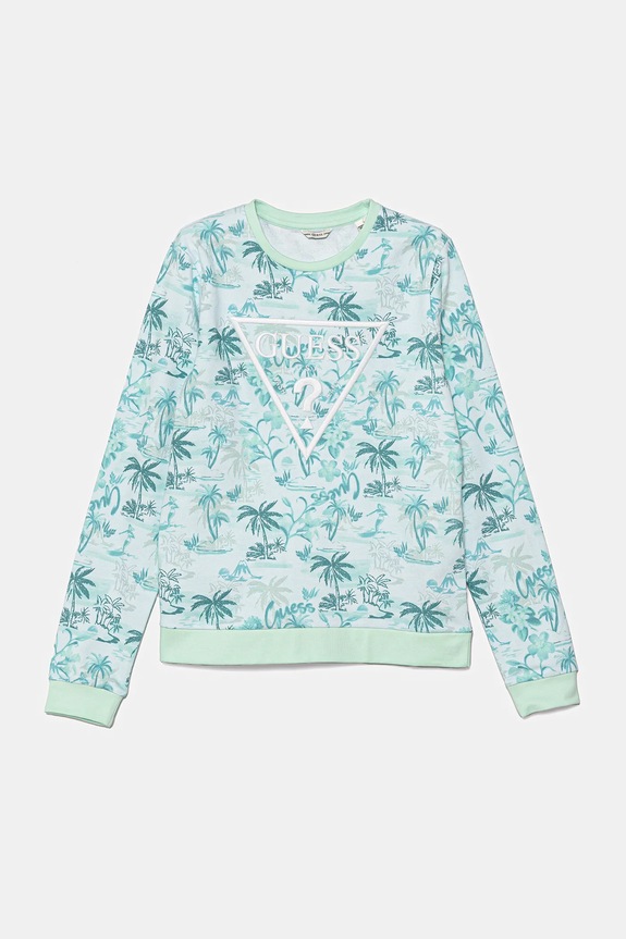 Guess bluza bawełniana dziecięca wzorzyste turkusowy J5GQ01.KA6R4.PPYA