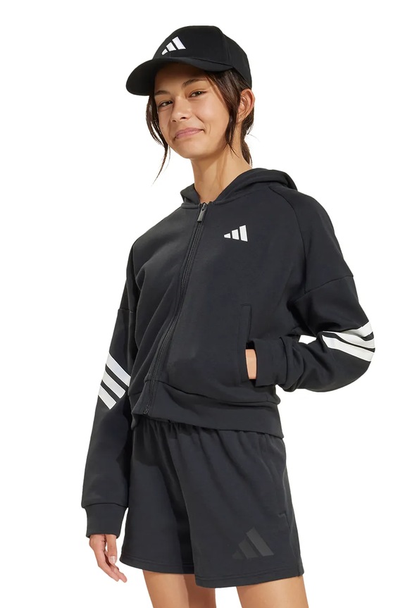 Detská mikina adidas bez kapucne čierna JJ4847